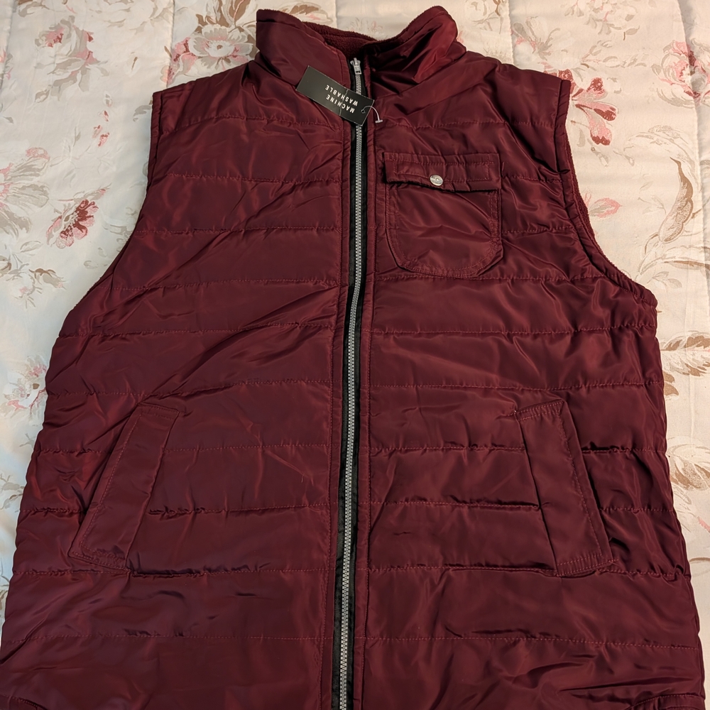 Able Burgundy Quilted Vest